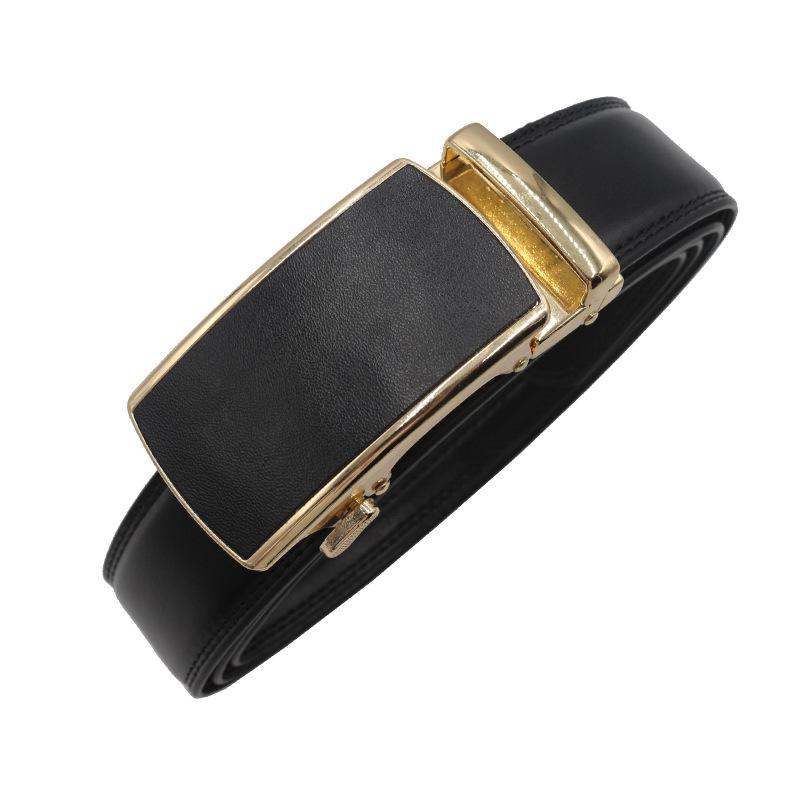 

Men s High-End Soft Leather Belt: 10 Colors, Automatic Buckle for Business or Casual Wear 125cm чорний