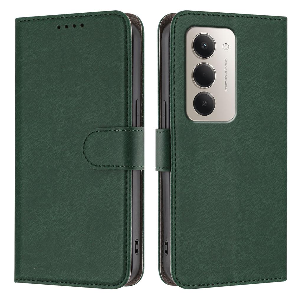 For Xiaomi Redmi 15 5G (Global) (169mm) Leather Case Solid Color Phone Cover with Wallet