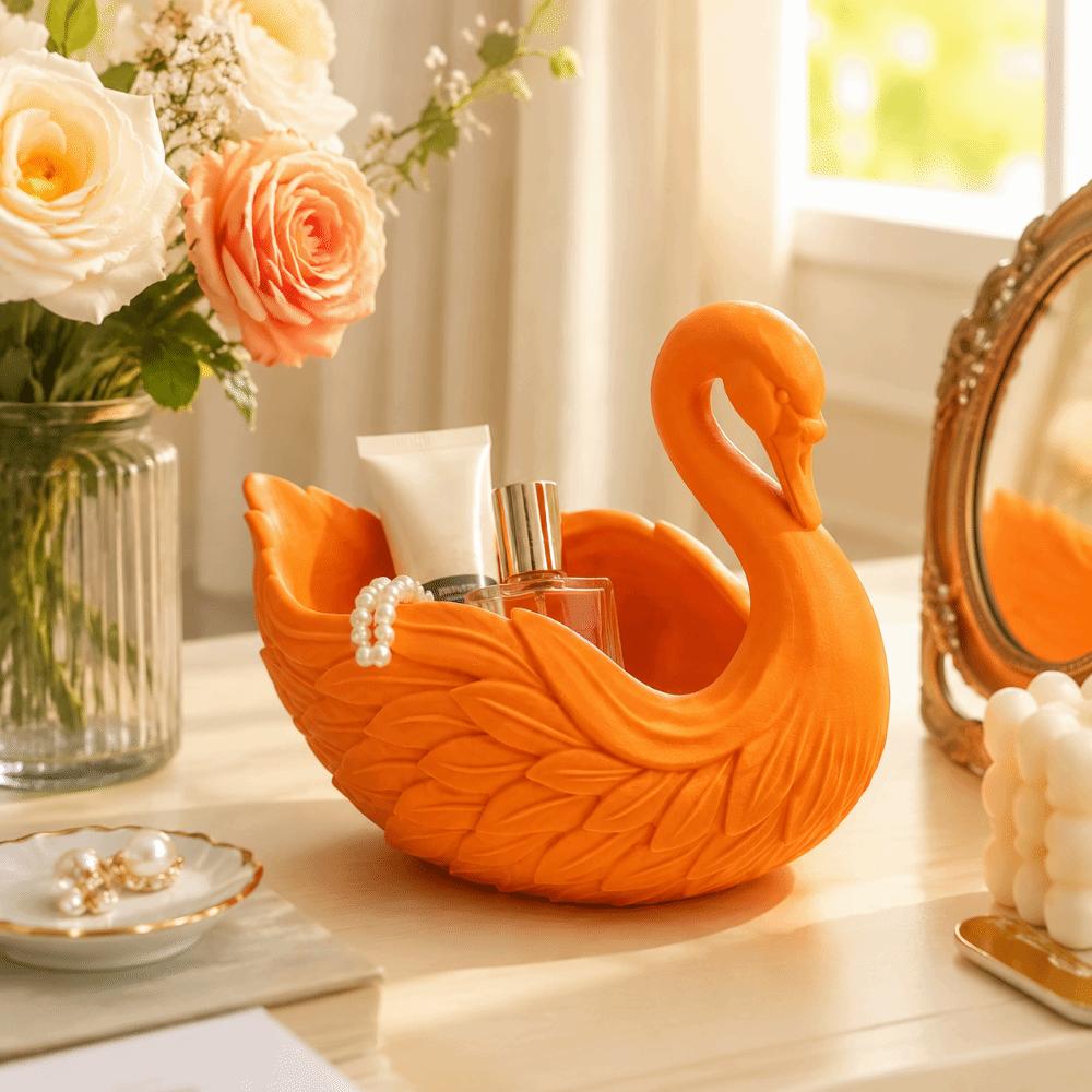 Handgefertigter Schwanenförmiger Schlüsselhalter Elegante Geschenkidee Schwanenförmiges Aufbewahrungstablett Multifunktionaler Schlüssel-Geldbörsenhalter Schreibtischgebrauch