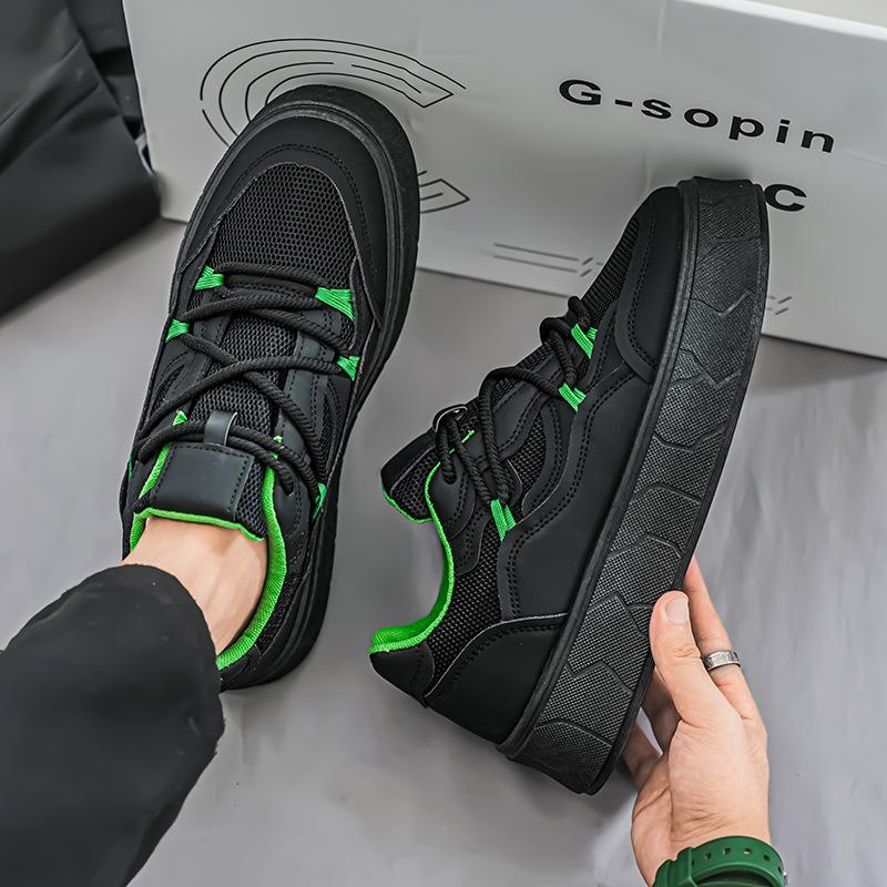 

Little white shoes men s 2025 new summer heightening thick-soled breathable mesh non-slip board shoes student sports and leisure shoes 39