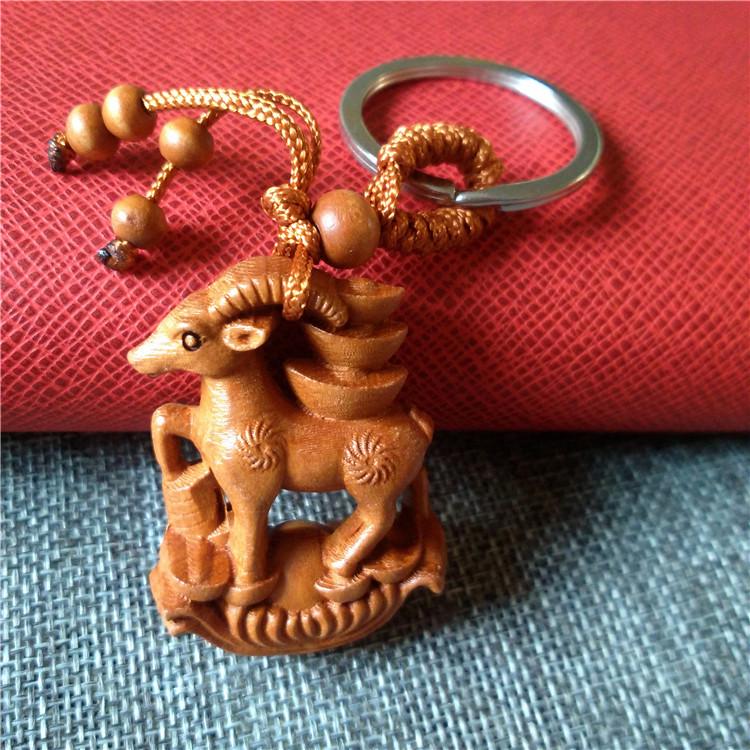 The Twelve Zodiac Keychains, Skillfully Carved from Mahogany, Are Exquisite Three-dimensional Gifts and Popular Sellers At Night Markets.