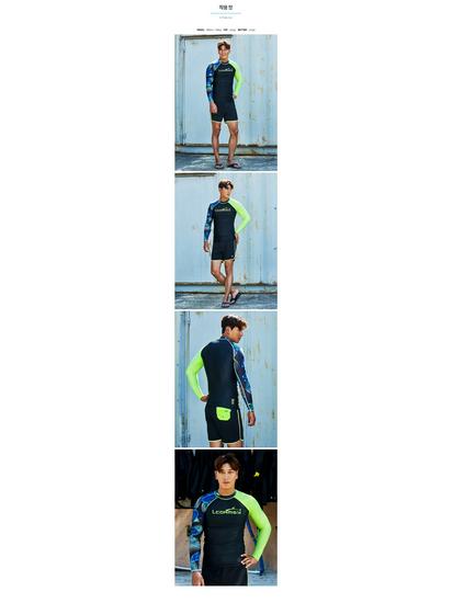 Men's Quick-Dry Sun Protection Long Sleeve Wetsuit for Swimming & Freediving