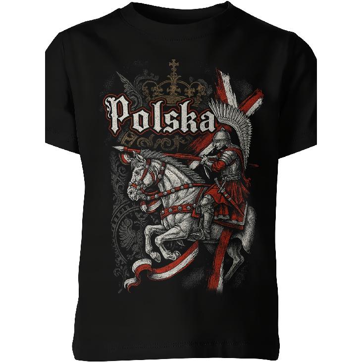 Unisex T-Shirt | Polish Hussar Knight Patriotic Eagle with Eagle | Casual Crew Neck, Slight Stretch Fabric, Regular Fit, Geometric-Pattern, Perfect