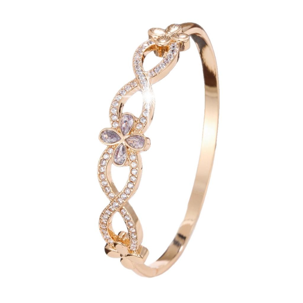 New Simple Micro-cross Flower Inlaid Zircon High-end Light Luxury Bracelet