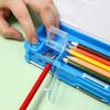 Multi-functional Double-Layer Pencil Case for Boys & Girls - Plastic, Simple Design for Kindergarten & Primary School Students