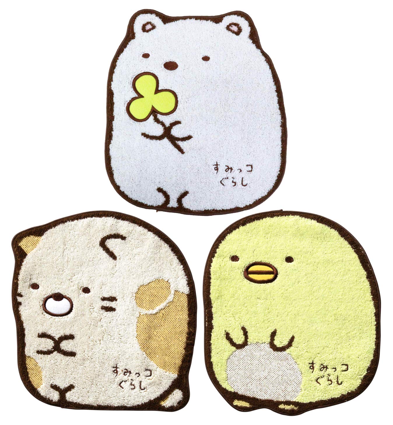 

Набор носовых полотенец Sumikko Gurashi с 3 узорами, высечка (Мини-Полотенце) [Белый медведь, кот, пингвин]