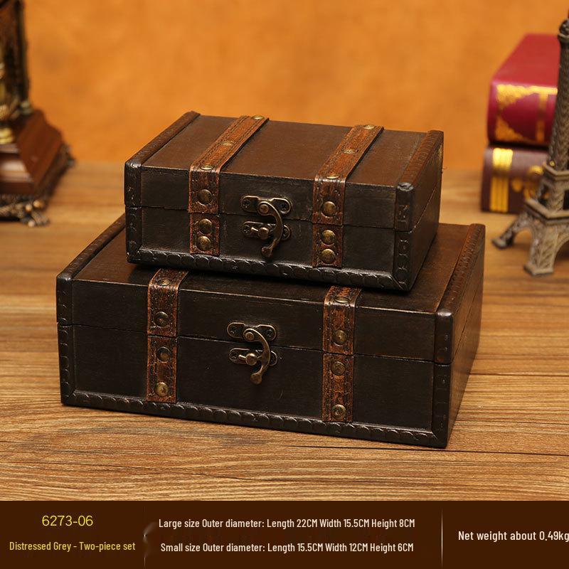 Vintage Wooden Lockable Storage Box for Jewelry and Accessories