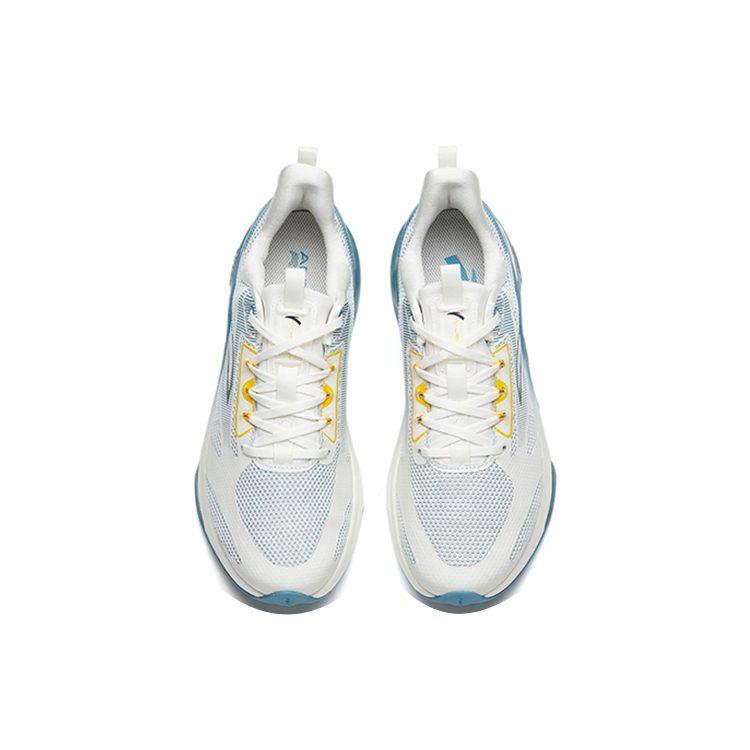 Anta Cushioning Slip Resistant Abrasion Resistant Breathable Low Top Running Shoes Men's White Blue Yellow 112215501-3