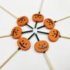 100pcs Smooth Surface Halloween Pumpkin Bamboo Skewers Disposable Cocktail Sticks  Sugar-coated Haws