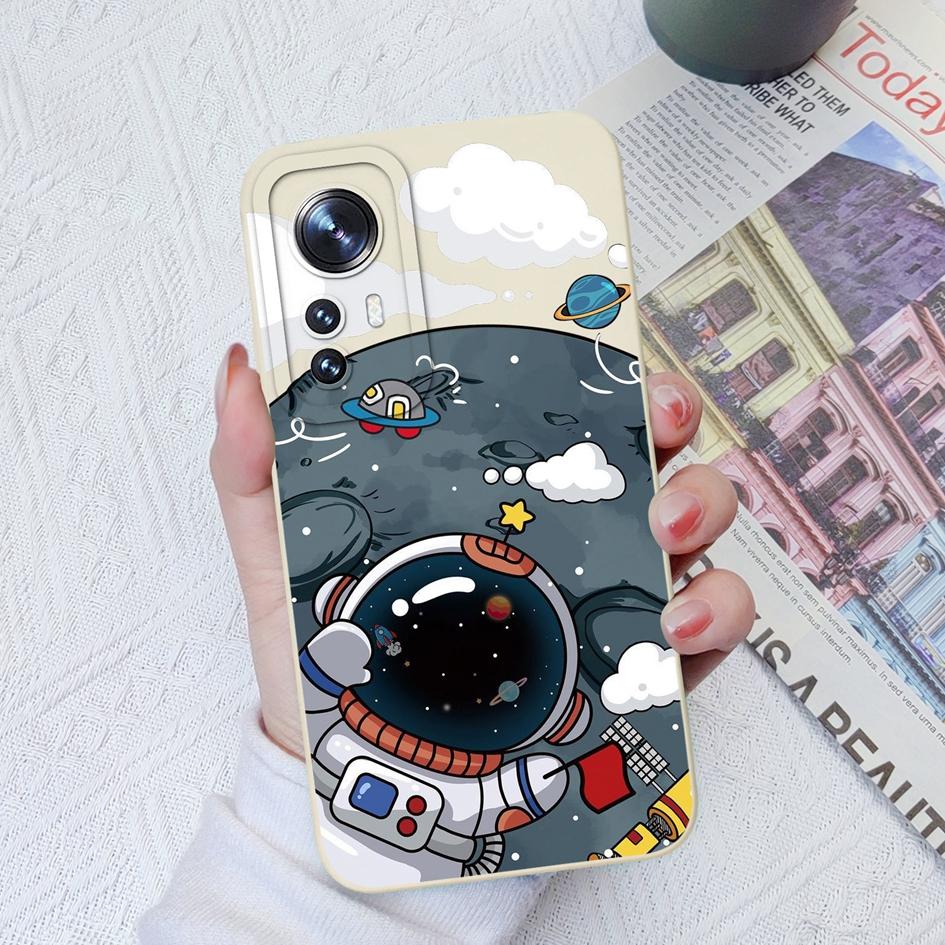 For Xiaomi 12T 12S Ultra 10T 11T 10 11 12 13 Lite 11X Pro Deksel Mote Astronaut Kamerabeskyttelse Firkantet Flytende Silikondeksel For Xiaomi Støtfanger