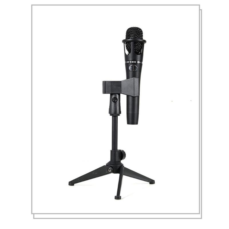 Solid Metal Tripod Desktop Microphone Stand With Adjustable Height 22-27cm For Streaming Podcasting And Live Broadcasting