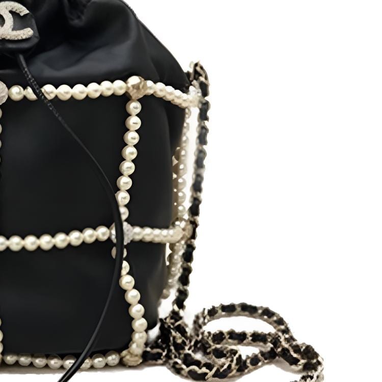 Chanel Pearl Drawstring Bag, Shoulder Bag, Crossbody Bag Small Women's Black AS2313-B04881-94305