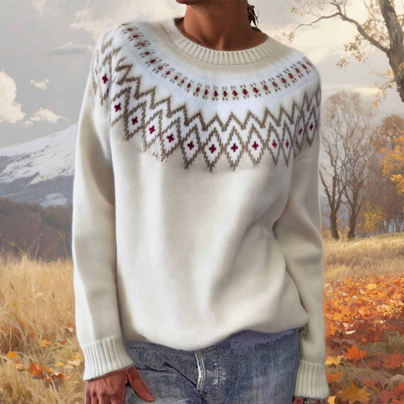 

Женский модный свитер, круглый вырез, свободный пуловер, трикотажный свитер с длинными рукавами XL белый