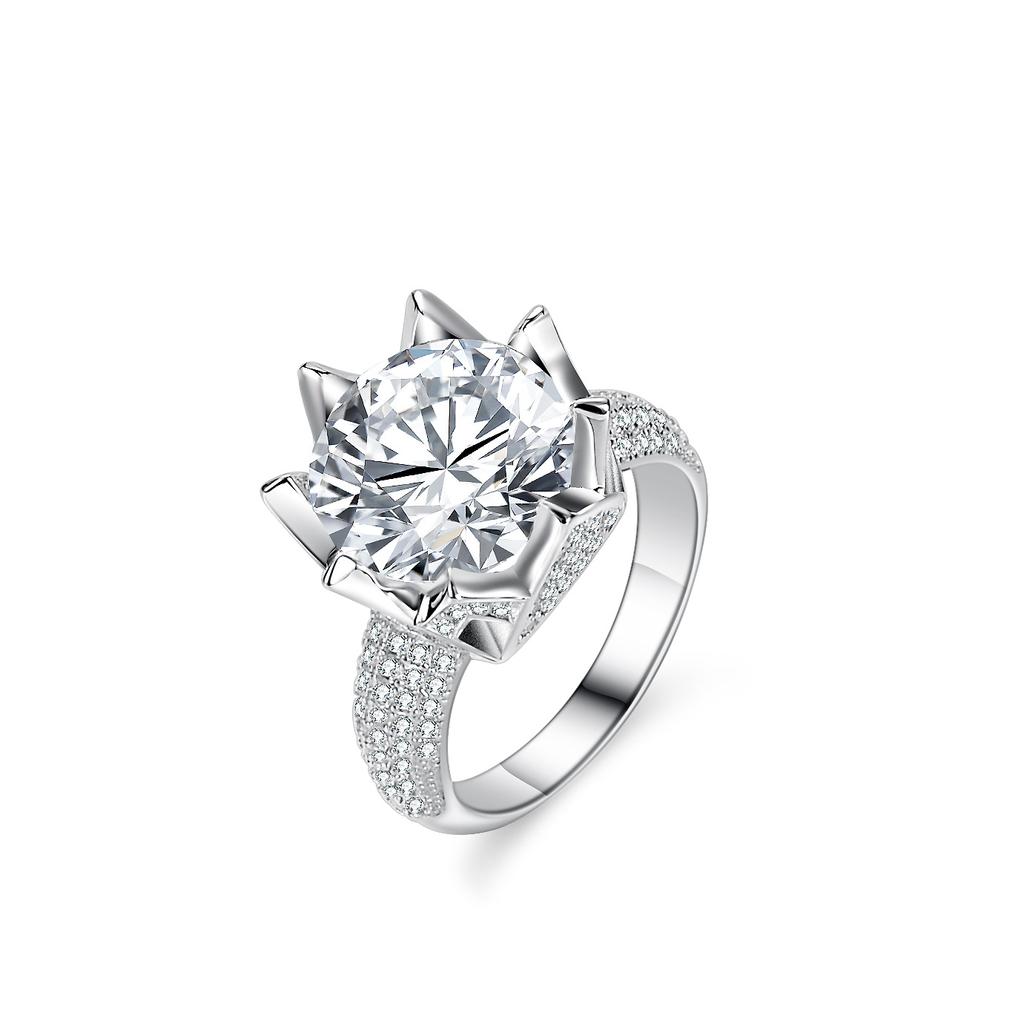 S925 Silver Ring Moissanite Moissanite 5 Carat Engagement Ring Wedding Ring Gift for Girlfriend Exquisite Jewelry Gift