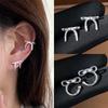Stylish Alloy Butterfly Ear Jewelry Gift Earrings Earrings Clip Ear Studs Ornaments Suitable for Daily Outfit and Party
