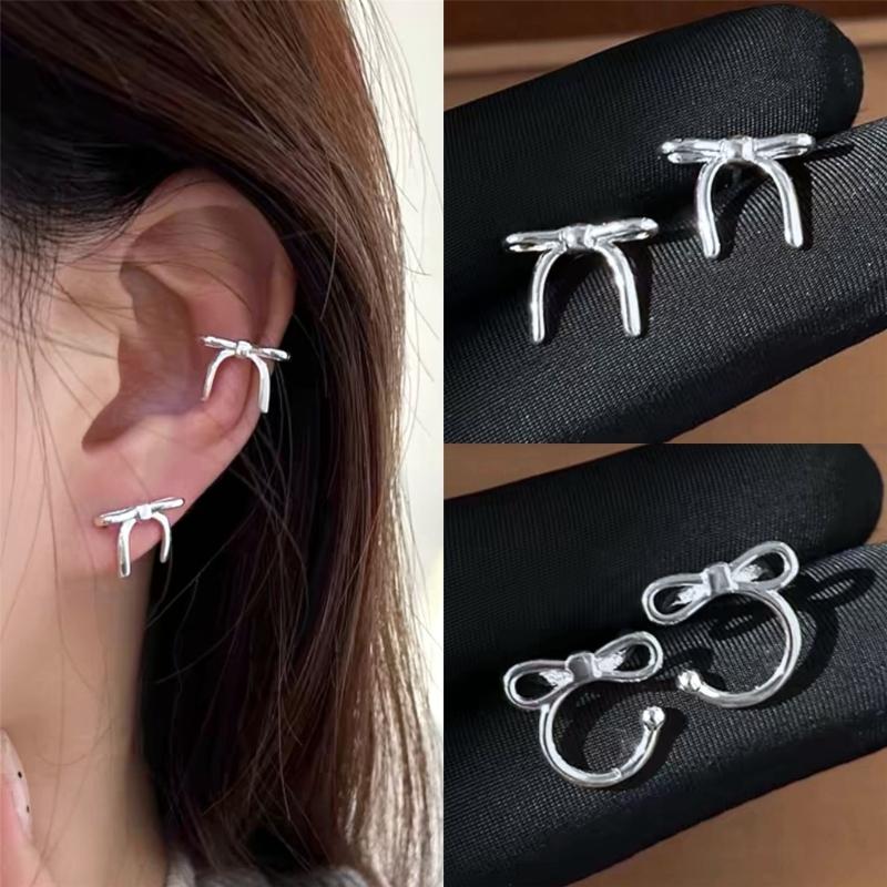Stylish Alloy Butterfly Ear Jewelry Gift Earrings Earrings Clip Ear Studs Ornaments Suitable for Daily Outfit and Party