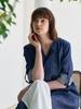 Frix By Kim Tae Hoon Hot Summer Linen Denim High-Waisted Trench Dress_ Blue-Denim