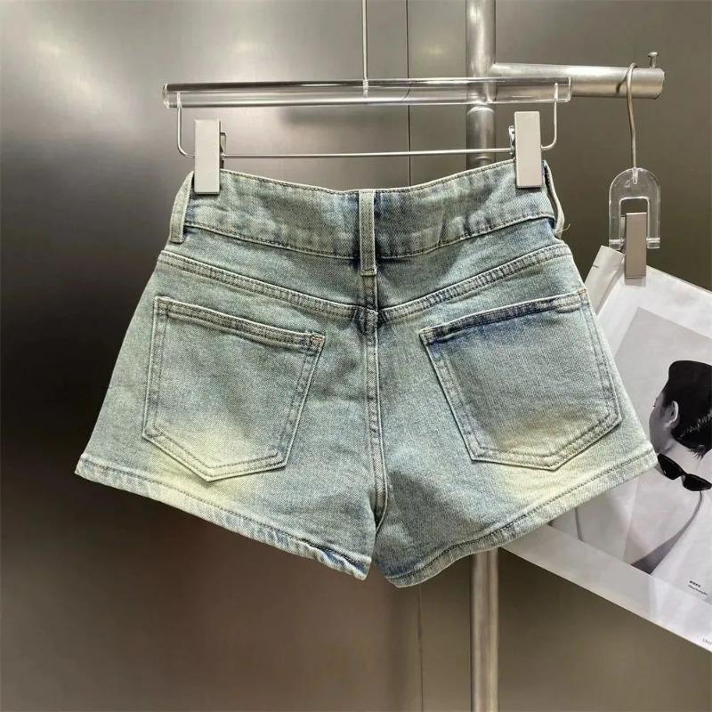 American Summer New Style Pocket Decorated Personalized Denim Shorts Hot Pants for Women Cool Trendy
