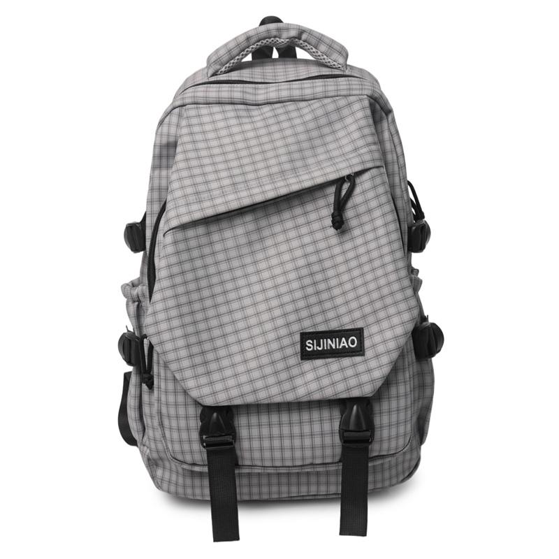 Mochila de Grande Capacidade Mochila Escolar para Campus Mochila Xadrez para o Trabalho