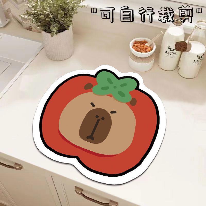 Cartoon Diatom Mud Table Mat, Kitchen Countertop Drain Mat, Anti-Scalding And Water-Absorbing Quick-Drying Mat, Wear-Resistant And Dirt-Resistant
