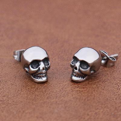 Punk Rock Skull Stud Earring for Men Women Stainless Steel Fashion Simple Piercing Earring Classic Personality Jewelry Wholesale