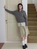 Elssibeui Drawstring Pleated Skirt_Beige