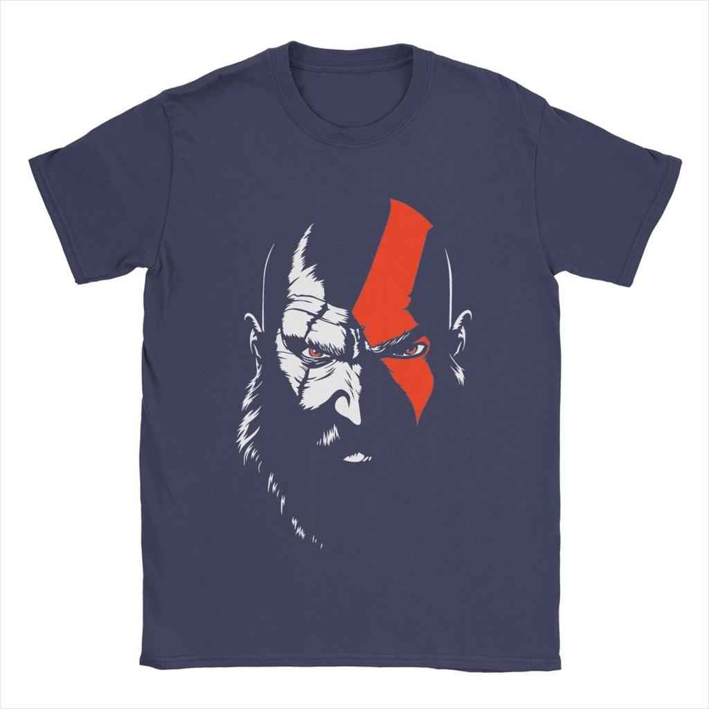 God Of War Kratos Herren T-Shirt Lässige T-Shirts Kurzarm Rundhals T-Shirts Baumwolle Klassische Oberteile