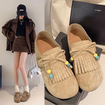 Fashion Tassel Beaded All-Inclusive Women 2025 Early Autumn New Casual Versatile Loafers