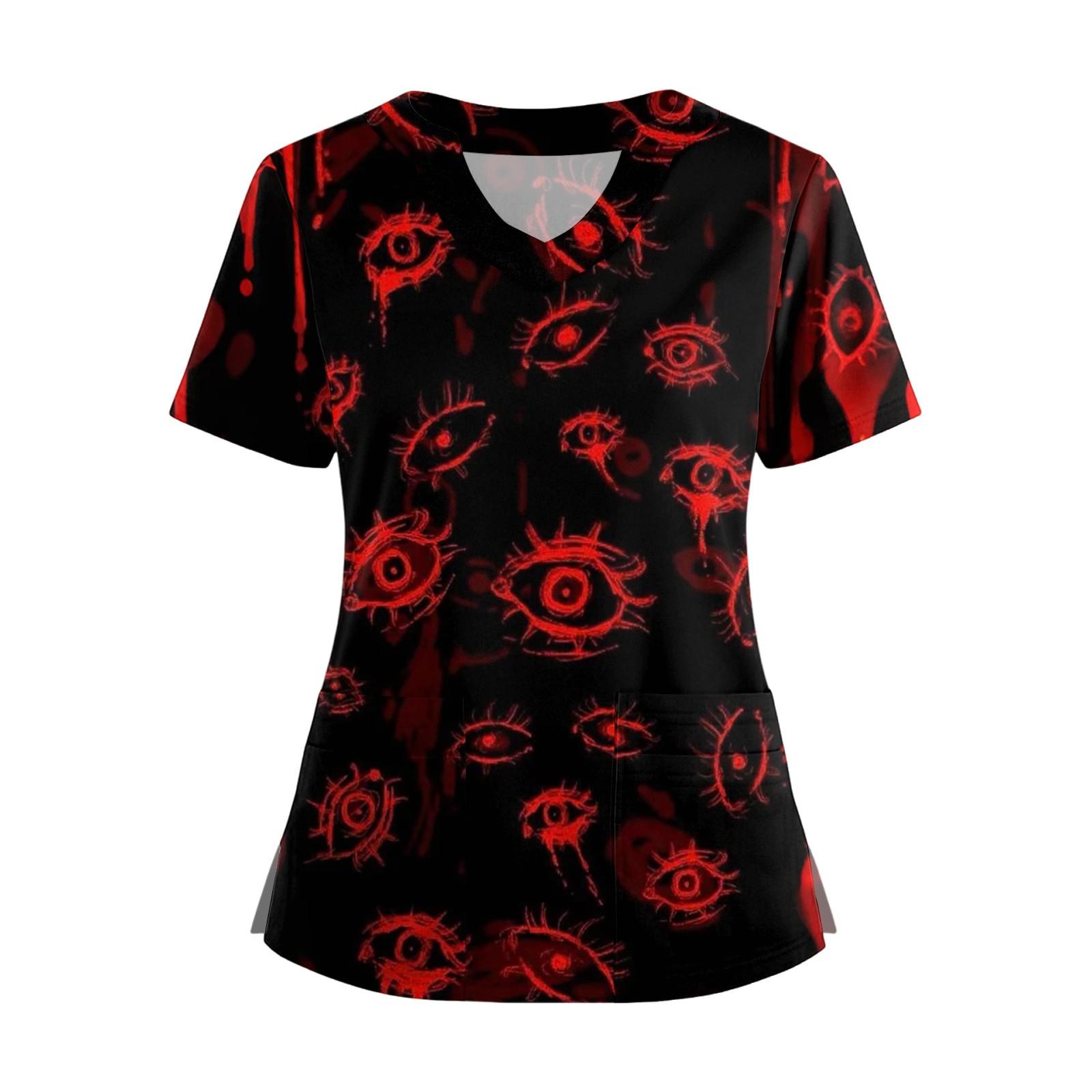 

Женская футболка с коротким рукавом, однотонная, с V-образным вырезом, на пуговицах сбоку, с разрезом XXL киноварь