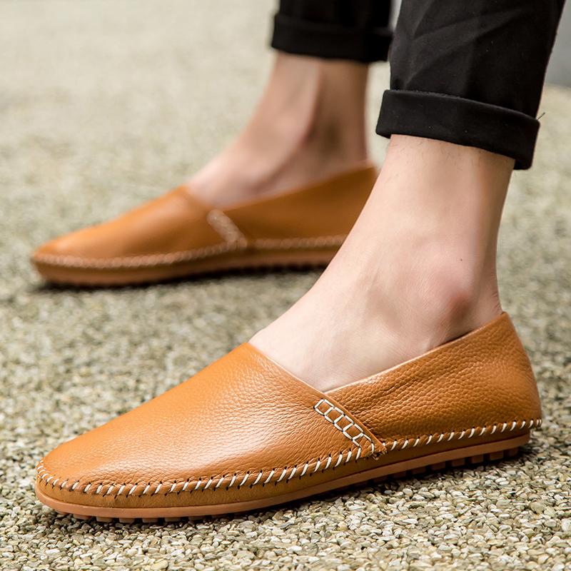 Fashion Men's Driving Shoes Leather Slip-on Mocassin Homme Loafers Casual Breathable Soft Comfortable Big Size 50 Zapatos Hombre