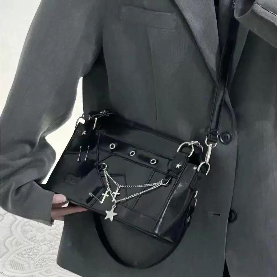 Japanese Style Niche Transparent Pain Bag Fashion New Y2K Commuter Bag Casual Chain Shoulder Crossbody Bag JK Uniform Bag