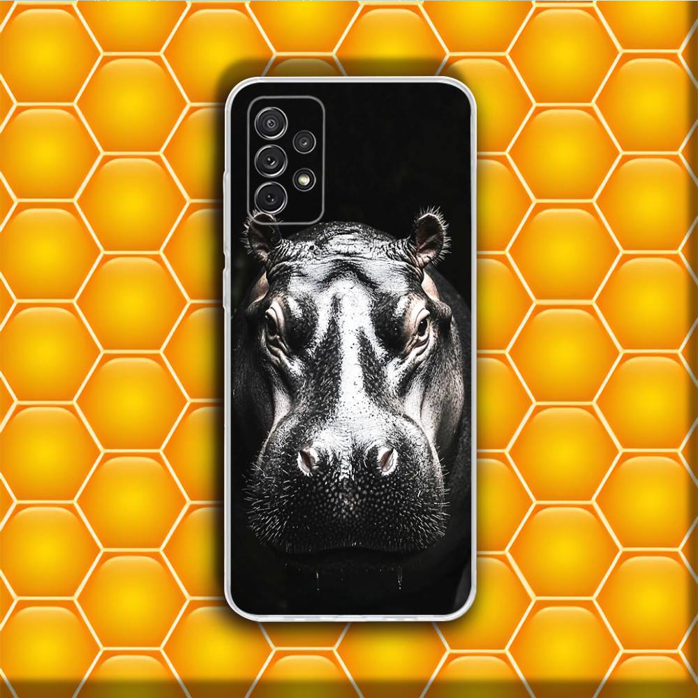Cute Hippo Hippopotamus Phone Case Silicone For Samsung S30,23,21,22,20 FE lite,S10,9,PIus Note20ultra Soft Transparent