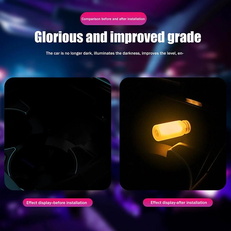 Mini 5V Usb Touch Control Car Led Light Atmosphere Light Bulb Incandescent Lamp Filament Bedroom Night Decoration Frosted Glass