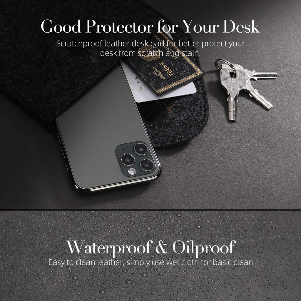 YSAGi Desk Mat Leather Desk Pad Large Mouse Pad Leather Ultra Design Waterproof Easy Cleaning Office Home Decor Large Desk Pad Double-Sided Anti-Slip