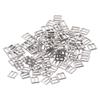 100pcs 4mm Miniature Doll Belt Buckles Sliver Rectangle Adjuster  for Sewing Accessories
