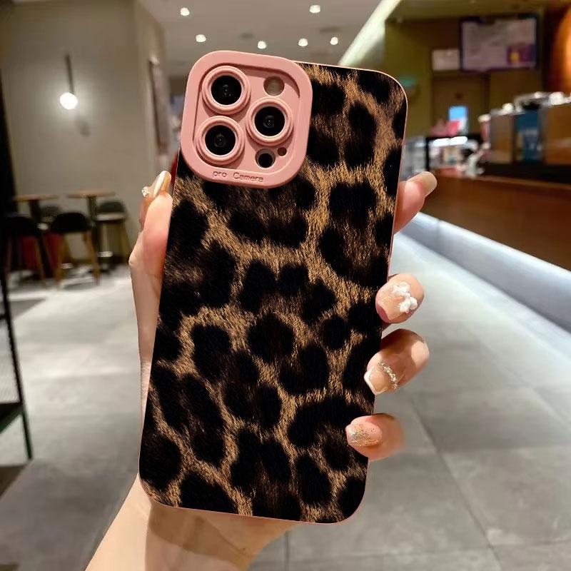 Brown Black Leopard Print Phone Case For iPhone 17 16 11 12 13 14 15 Pro Max 15 16 Plus X XR XS MAX 16e Shockproof Cover Fundas