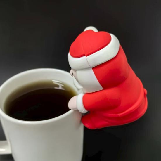Yousheng Mini Santa Claus Cooling Fan USB Rechargeable Christmas Santa Hot Drinks Meals Coffee Tea Soup Beverage Food Cooling Tiny Robot Cooler Fan