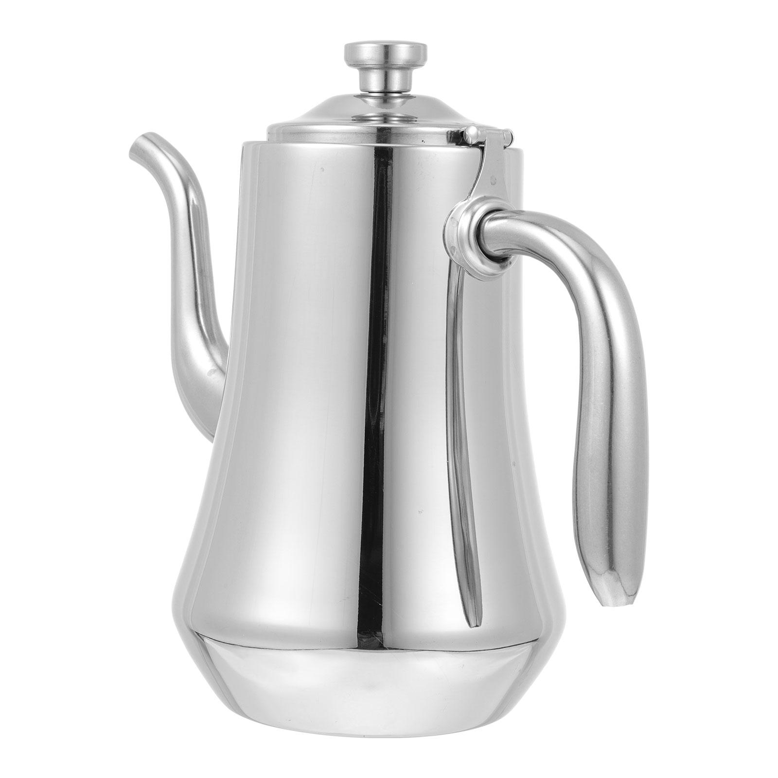 

1pc Filter Teapot Water Kettle Heat Resistant Gooseneck Stainless Steel Strainer Home Kitchen Use Simple Design Thicken сірий