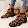 Modische Wildleder-Reißverschluss-Stiefeletten für Damen 2025 Herbst Spitz Damen Schuhe Gewebtes Patchwork Damenstiefel Prägnanter Blockabsatz Chelsea Boots