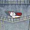 Edgy Lucky Cat Enamel Pin Mischievous Maneki-neko Cartoon Brooch Japanese Inspired Lapel Badge for Backpacks Gift For Cat Lovers