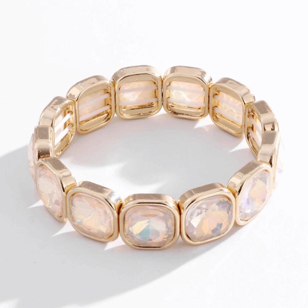 Square Glass Bracelets Beaded Bracelets Boho Crystal Beads Bracelet  Gift