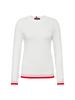 WIDEANGLE To Logo Intarsia Round Neck Sweater L_White