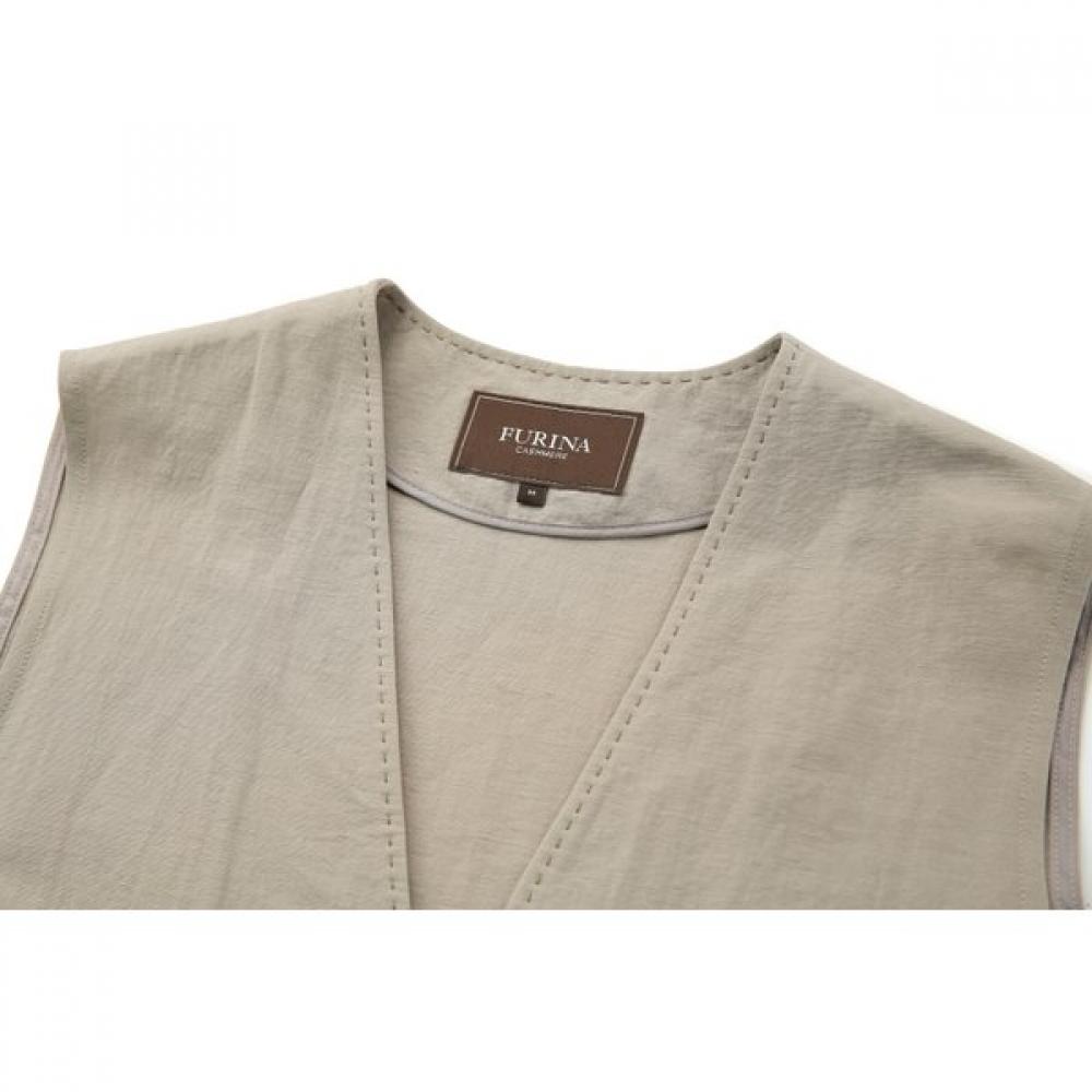 Furina Long Vest Draped V Neck