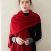 Women's 100% Pure Cashmere Scarf - Simple, Versatile, Warm, Plain, Hollow Pattern for Autumn/Winter Neck Protection