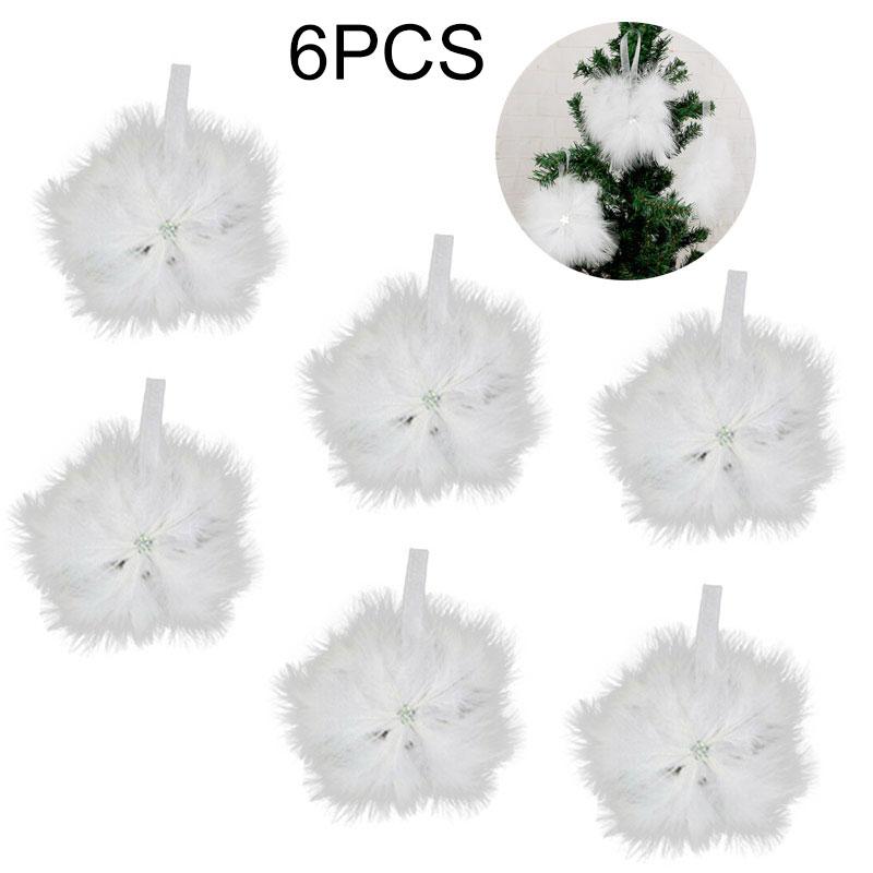 

6шт белое перо звезда безделушка висит украшение елки рождественские украшения