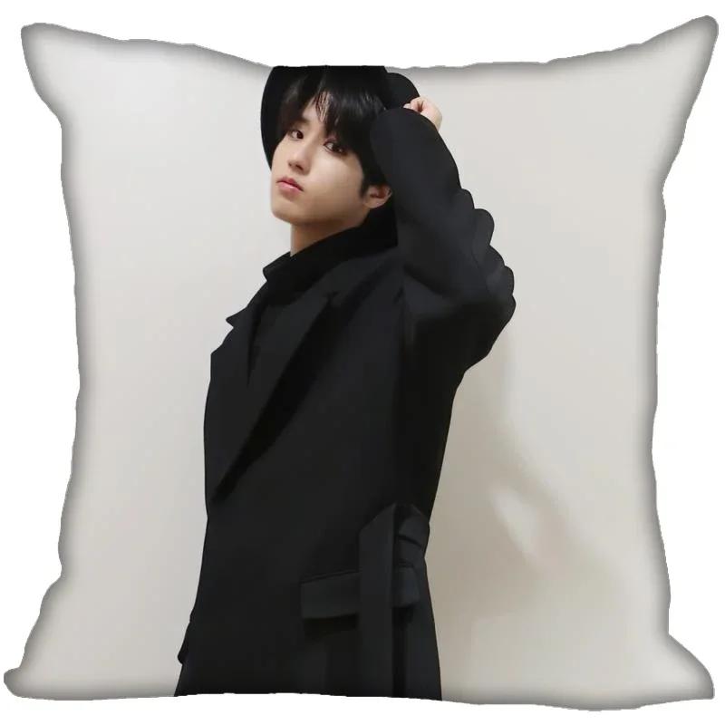 New Han Jisung KPOP Pillow Cover Bedroom Home Office Decorative Pillowcase Square Zipper Pillow Cases 45X45CM Satin Soft No Fade
