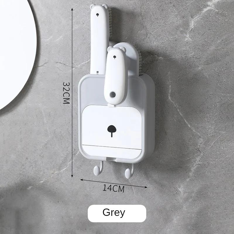 

Три в одном мыльница не скапливается, мыльница без отверстий, подвесная настенная ванная комната, слив с держателем для мыла в виде щетки для обуви серый