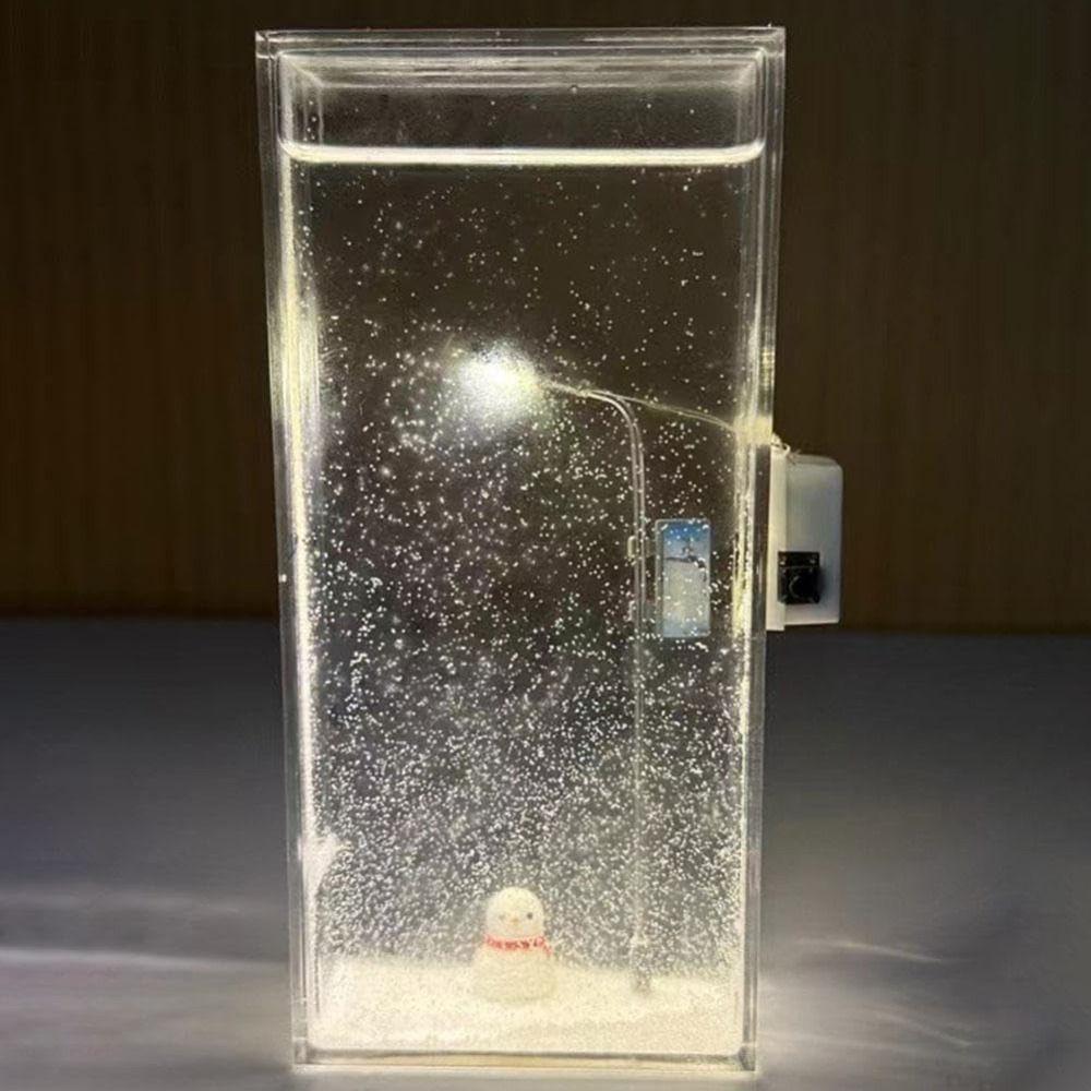 DIY Materials Snow Scene Night Light Christmas Decor Snow Scenery Night Light Street Flowing Lamp