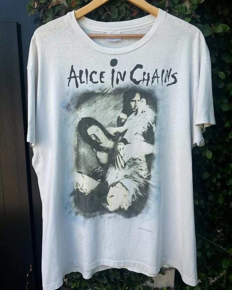 

Винтажная футболка Alice In Chains 90-х We Die Young Белая с коротким рукавом Унисекс XXXXL