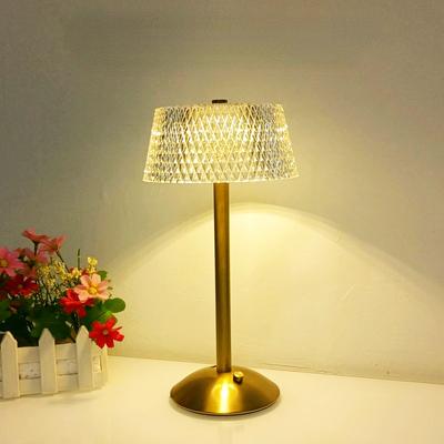 Crystal Table Lamps Diamond Retro Led Bar Desk Lamp USB Rechargeable Eye Protection Night Light for Bedroom Hotel Office Wedding